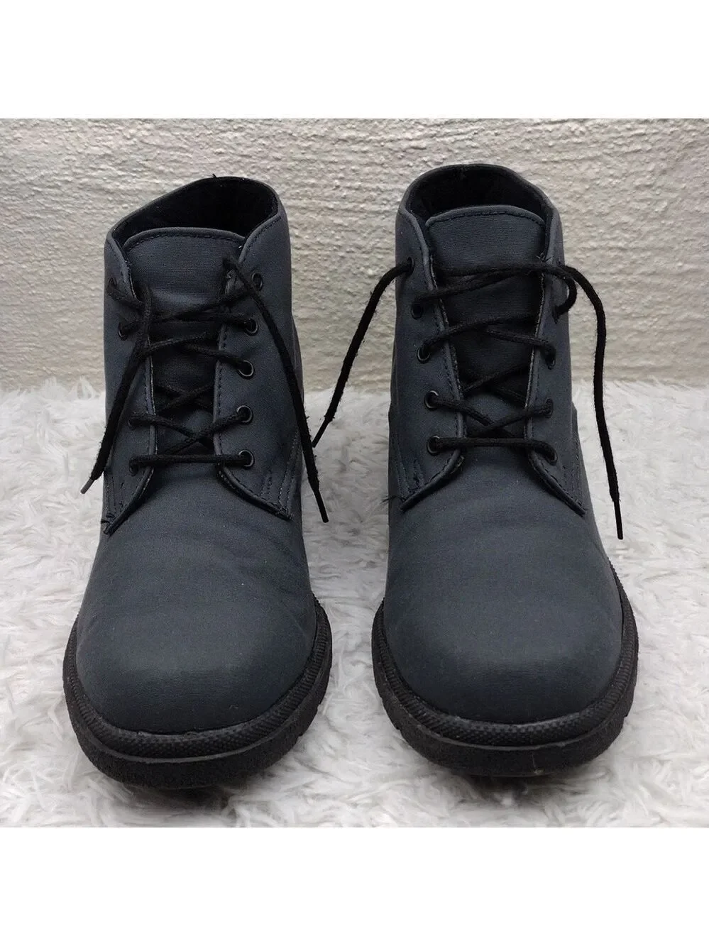 Toe Warmers Canada Made Grey Almond Toe Lace Up Low Heel Waterproof Ankle Boot